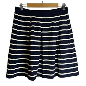 Boden Skirt Women 8R Blue Striped Nautical Ponte Knit Pleated Pockets Mini WG521